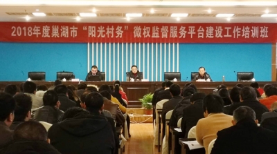 巢湖：举办“阳光村务”微权监督服务平台建设专题培训班