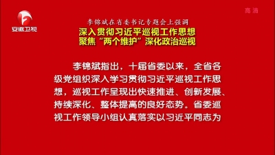 【纪检动态】李锦斌在省委书记专题会上强调 深入贯彻习近平巡视工作思想 聚焦“两个维护”深化政治巡视