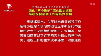 【纪检动态】李锦斌在省委书记专题会上强调 强化“两个维护”深化政治巡视 推动巡视巡察工作向纵深发展
