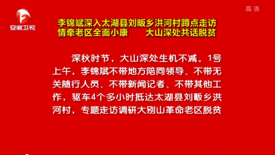 李锦斌深入太湖县刘畈乡洪河村蹲点走访