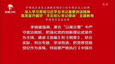 【视频】李锦斌在省委主题教育领导小组专题会议上强调 深入学习贯彻习近平总书记重要讲话精神 高质量开展好“不忘初心牢记使命”主题教育