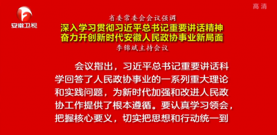 深入学习贯彻习近平总书记重要讲话精神 奋力开创新时代安徽人民政协事业新局面
