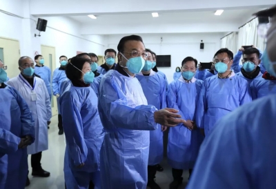 受习近平总书记委托，李克强总理来到武汉考察指导疫情防控工作