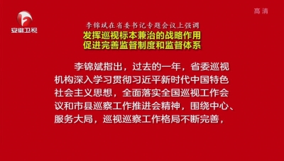 【纪检动态】李锦斌在省委书记专题会议上强调 发挥巡视标本兼治的战略作用 促进完善监督制度和监督体系