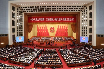 十三届全国人大三次会议举行第二次全体会议 习近平等党和国家领导人出席