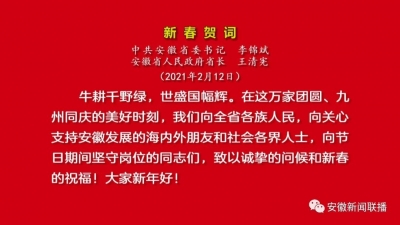 省委书记李锦斌、省长王清宪发表新春贺词