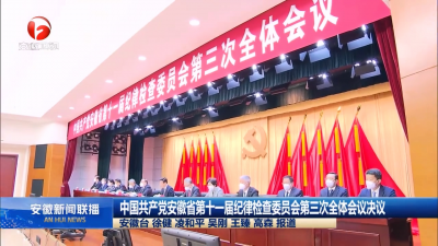 【紀檢動態】中國共產黨安徽省第十一屆紀律檢查委員會第三次全體會議決議