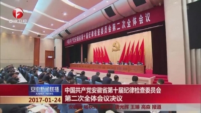【工作部署】中国共产党安徽省第十届纪律检查委员会第二次全体会议决议