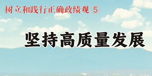 樹立和踐行正確政績觀⑤堅持高質量發展