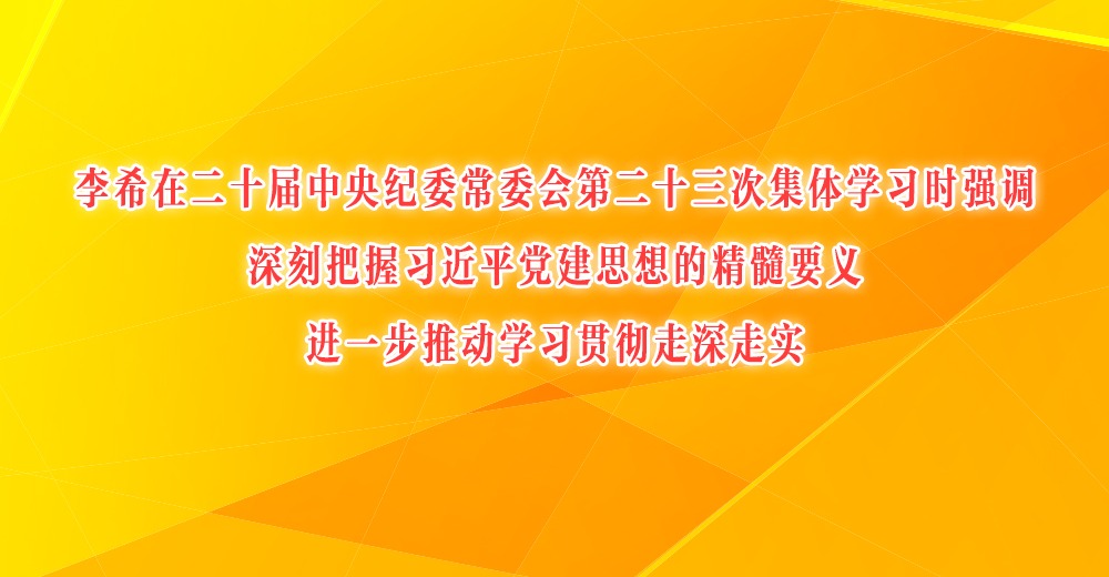 李希在二十届中央纪委常委会第二十三次集体学习时强调

深刻把握习近平党建思想的精髓要义

进一步推动学习贯彻走深走实