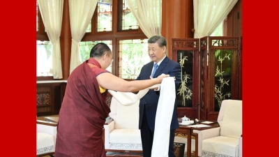 习近平接受班禅额尔德尼·确吉杰布拜见