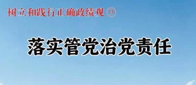 树立和践行正确政绩观⑨落实管党治党责任